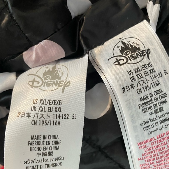 Disney Black Puffer Jacket with White Polka Dots - Picture 5 of 6